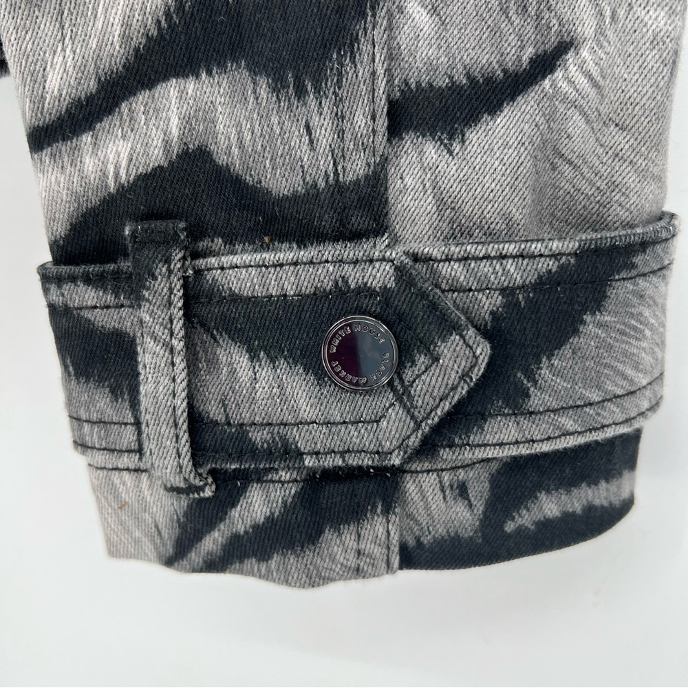 White House Black Market Jacket Womens Size 14 Black & Gray Zebra Print Moto NWT - Picture 6 of 16